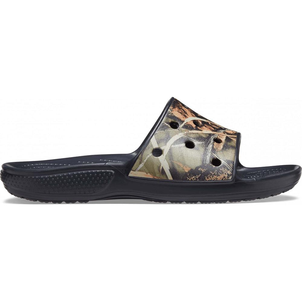 Black Men's Crocs Classic Realtree® Slides | NZ 1277EBCX
